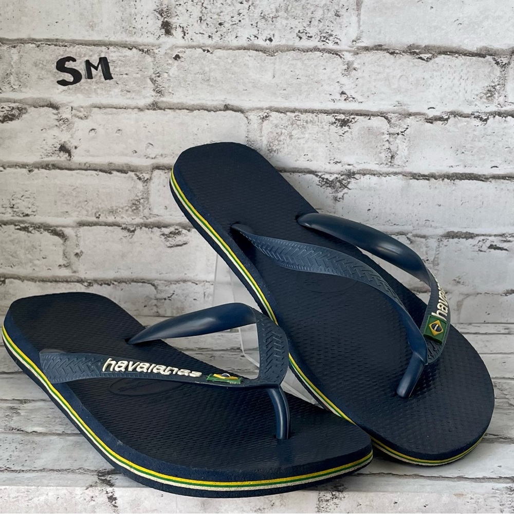 Havaianas Men’s Brazil Logo Flip Flop Sandals ~ Size 9